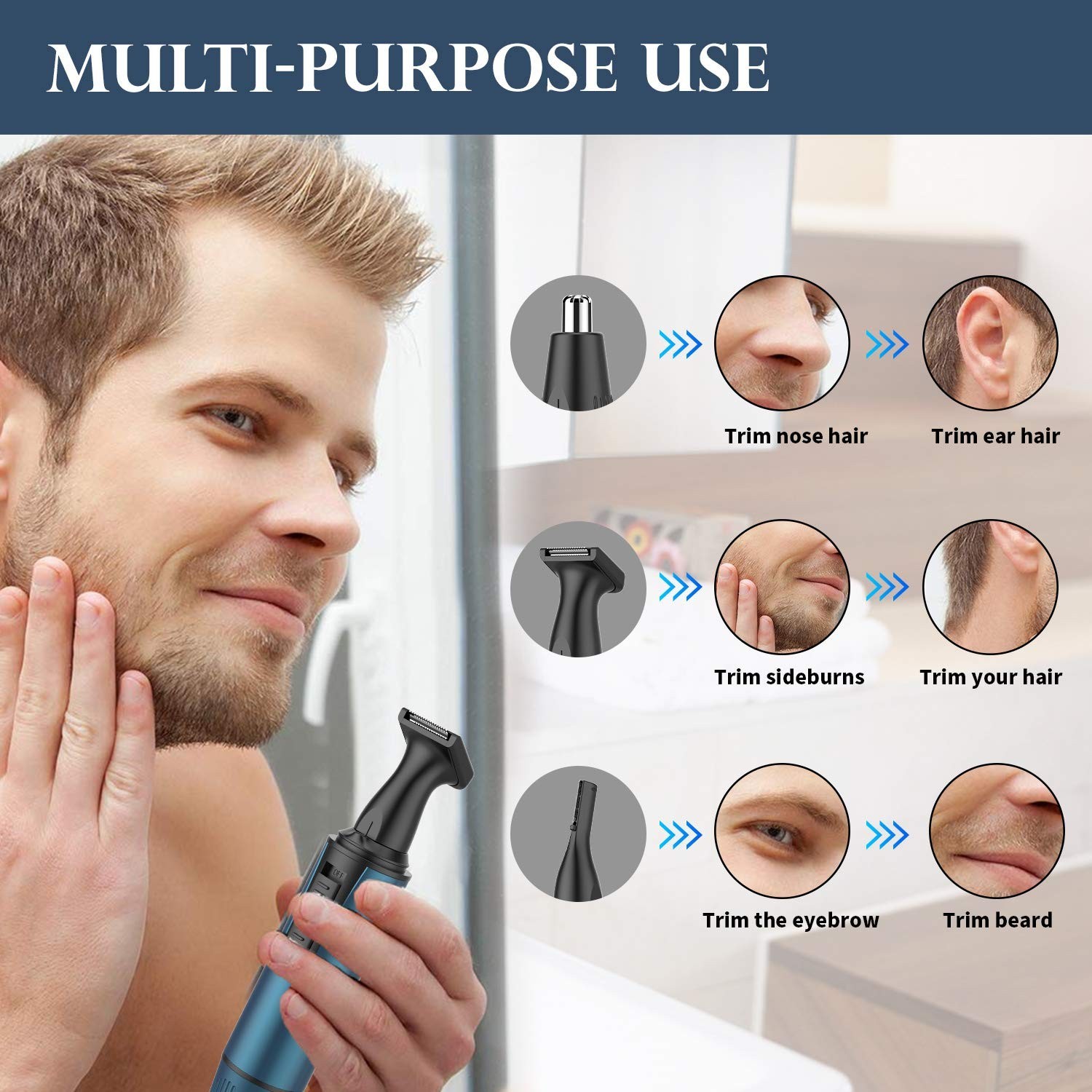 AREYZIN Nose Trimmer for Man,C330,Blue+black