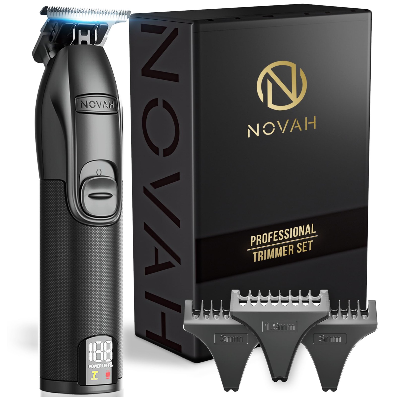 NOVAH Grooming Professional Hair Trimmer for Men, Barber Trimmer Cordless T T…