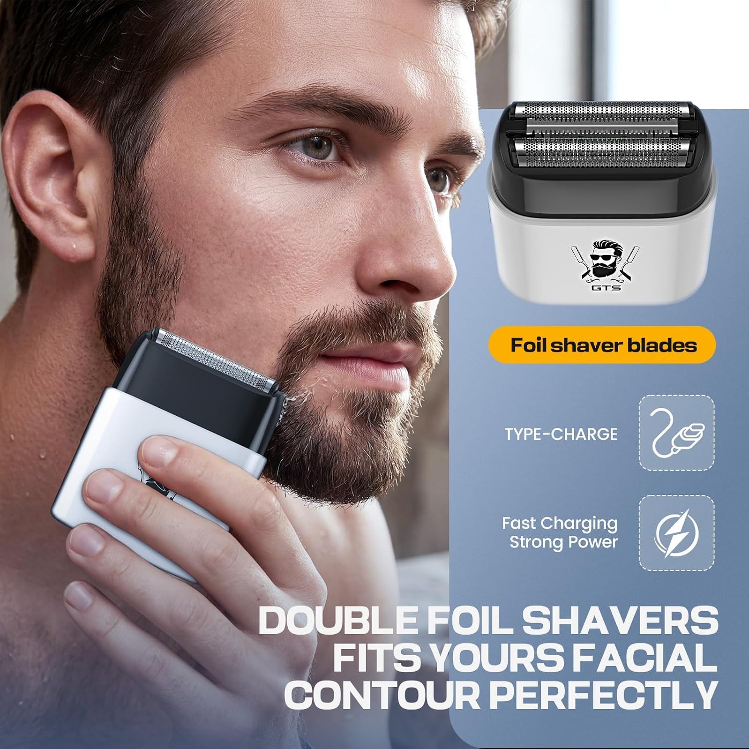 GTS PRO Hair Clippers for Men, Cordless, IPX7, LED Display, White