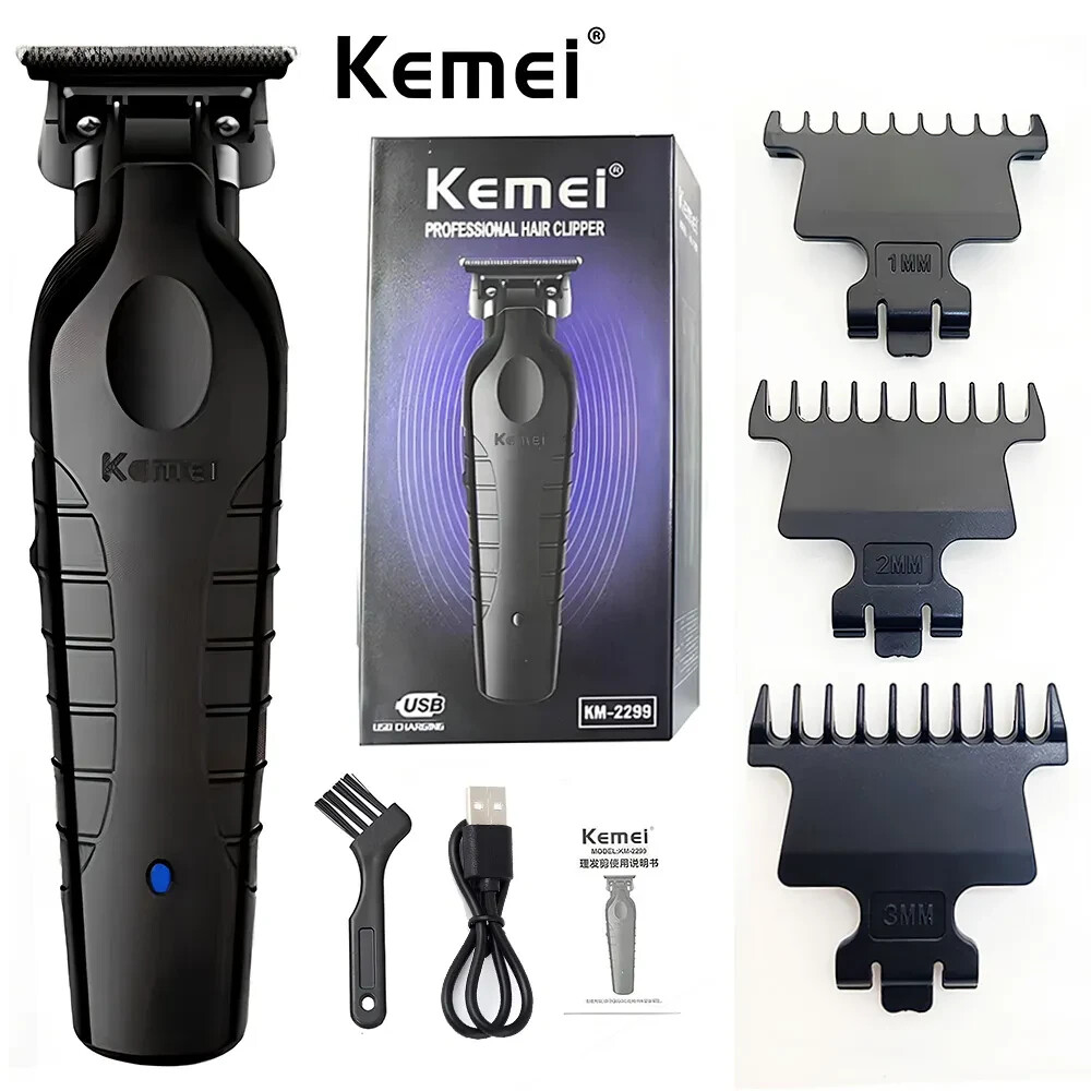Kemei 2299 Men Hair Trimmer Zero Gapped Blade Clipper Electric Cutting Machine