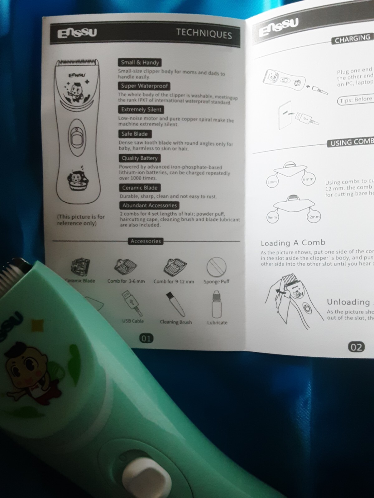 ENSSU Baby Hair Clippers, Lower Noise Haircut Trimmers for Children with Autism