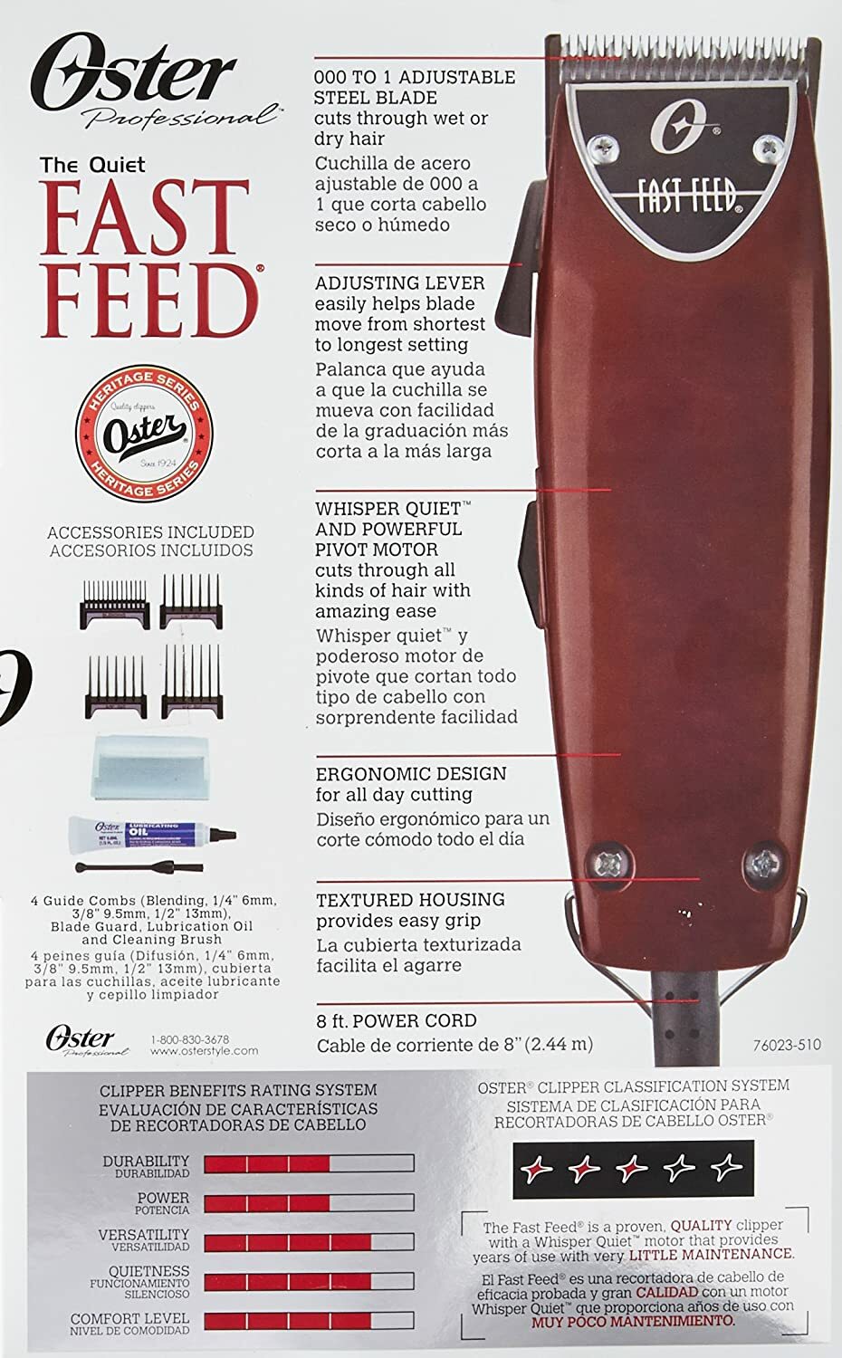 Oster Fast Feed Adjustable Pivot Motor Clipper 76023-510