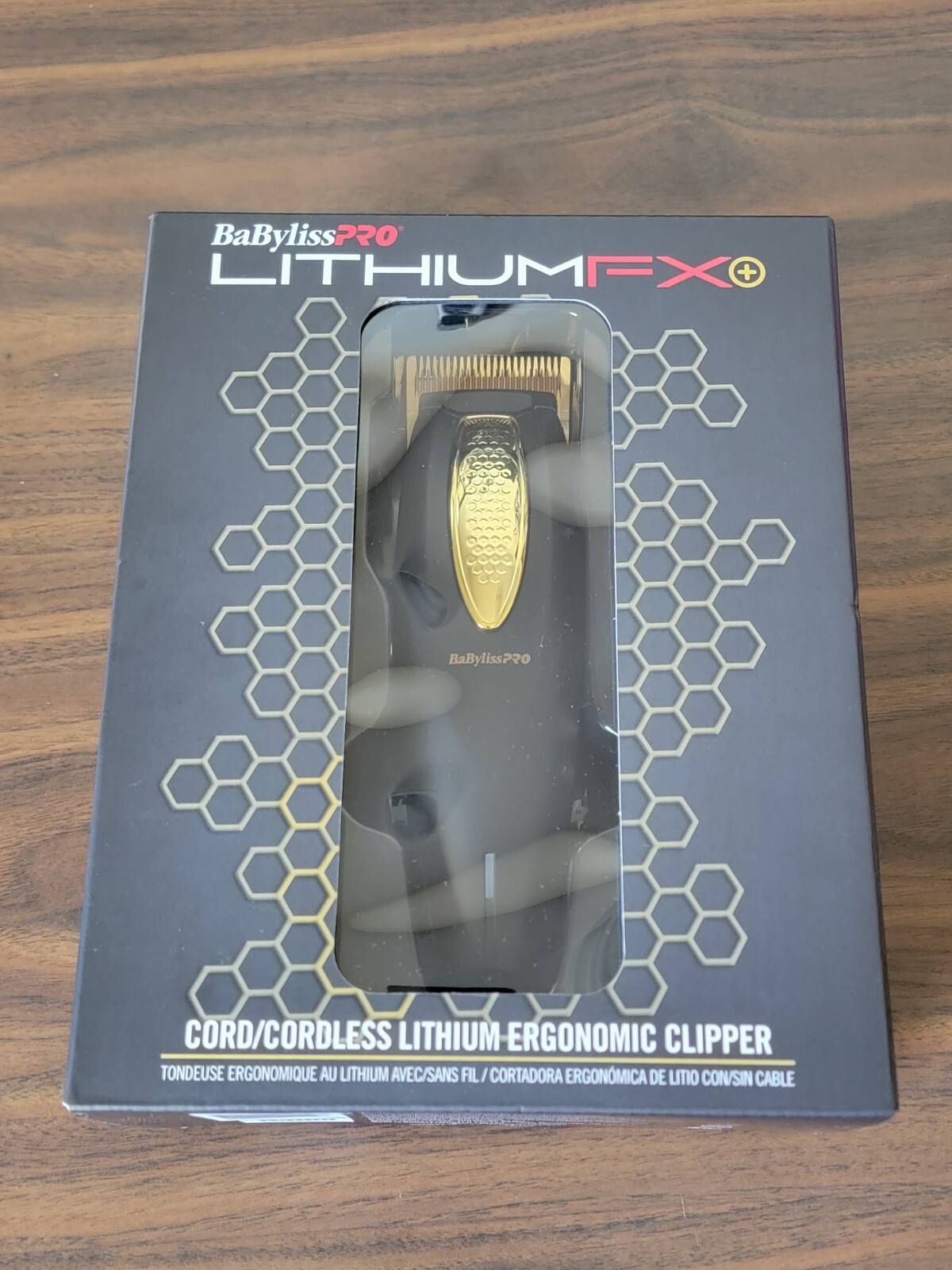 BaByliss PRO LithiumFX+ Cordless Lithium Ergonomic Black & Gold Clipper FX673N