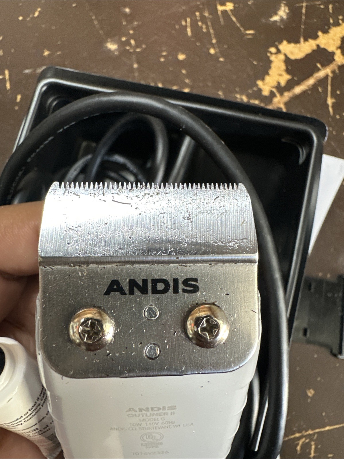 Andis 04685 Professional Outliner II Square Blade Beard Trimmer, Grey, Corded