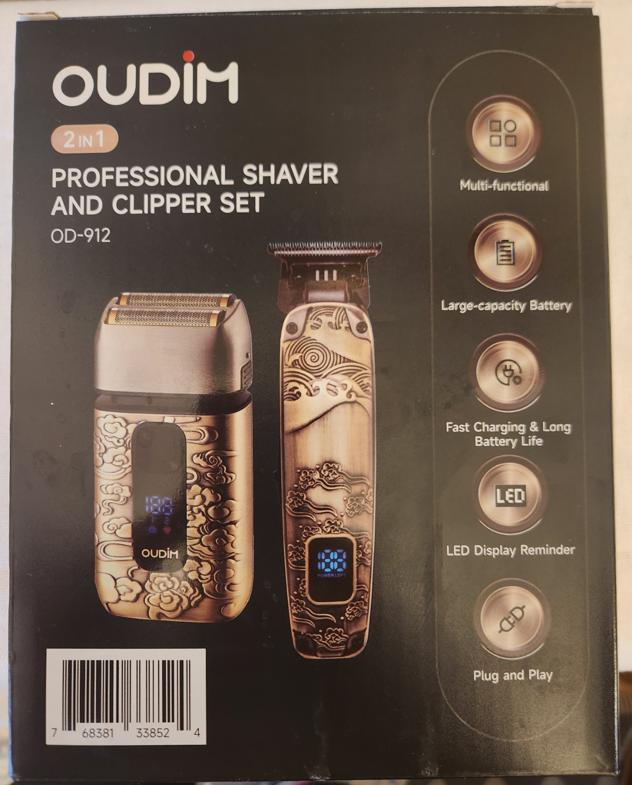 Oudim 2 In 1 Professional Shaver And Clipper Set