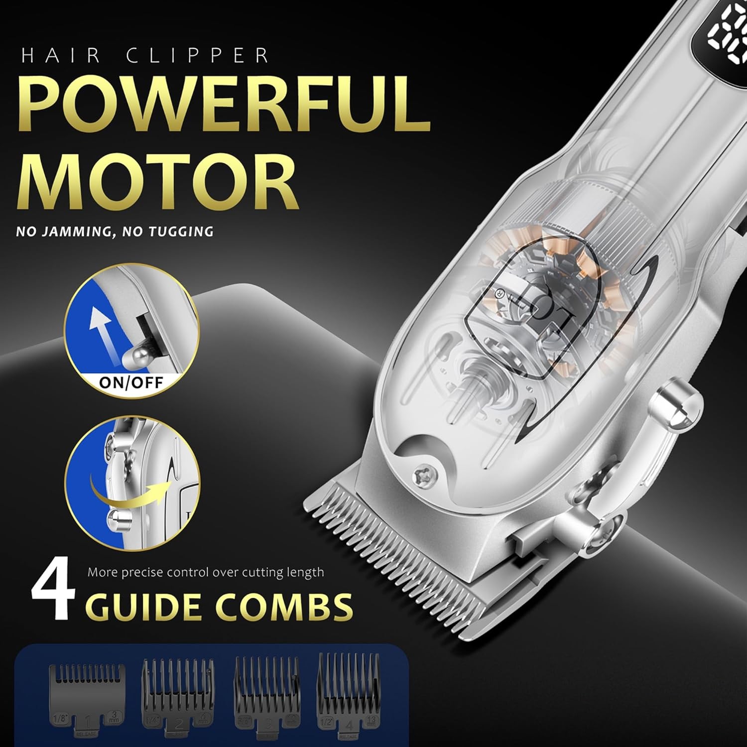 Men’s 4-in-1 Cordless Grooming Kit: Hair Clipper, Trimmer, Shaver