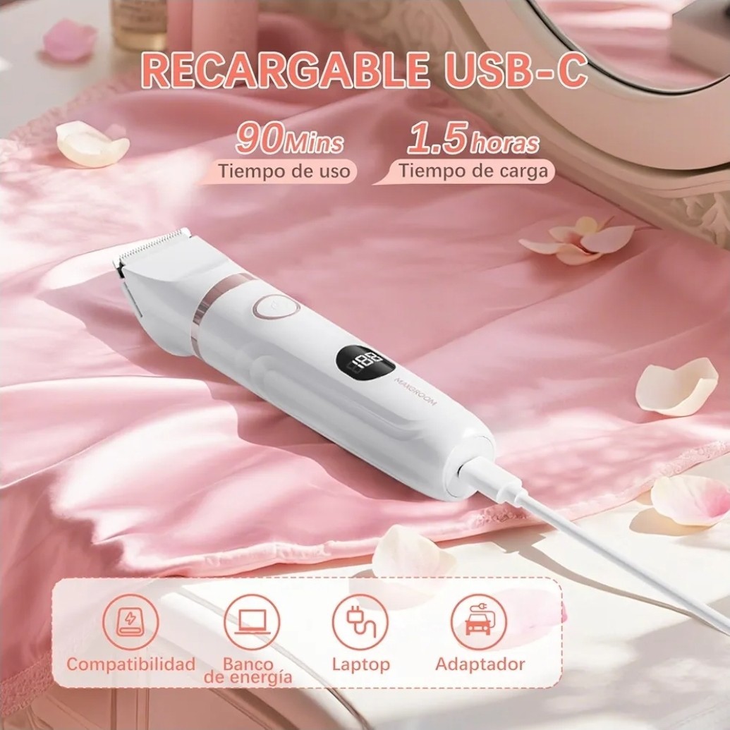 Maxgroom 3-in-1 Women’s Haircutting Kit USB-C USB Charging Waterproof 3 Heads
