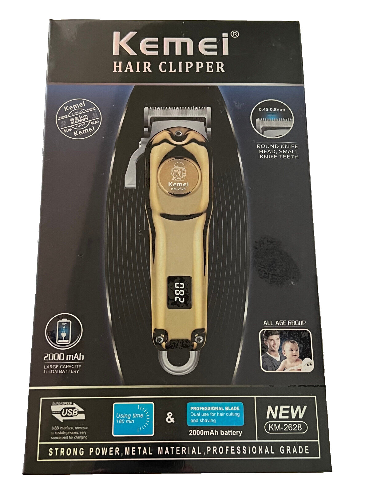 Professional Rechargeable GOLD Hair Barber Clipper Shaving Trimming Mens NEW