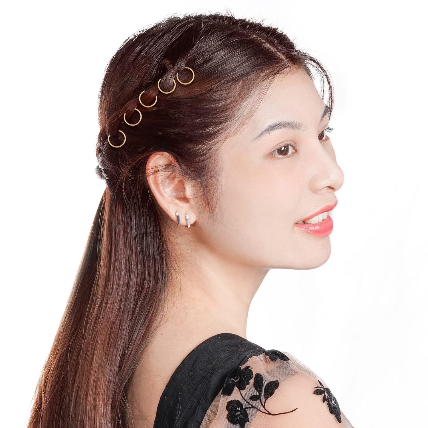 180 Pieces Hair Rings Braid 1 Count (Pack of 180), Silver, Gold, KC Gold