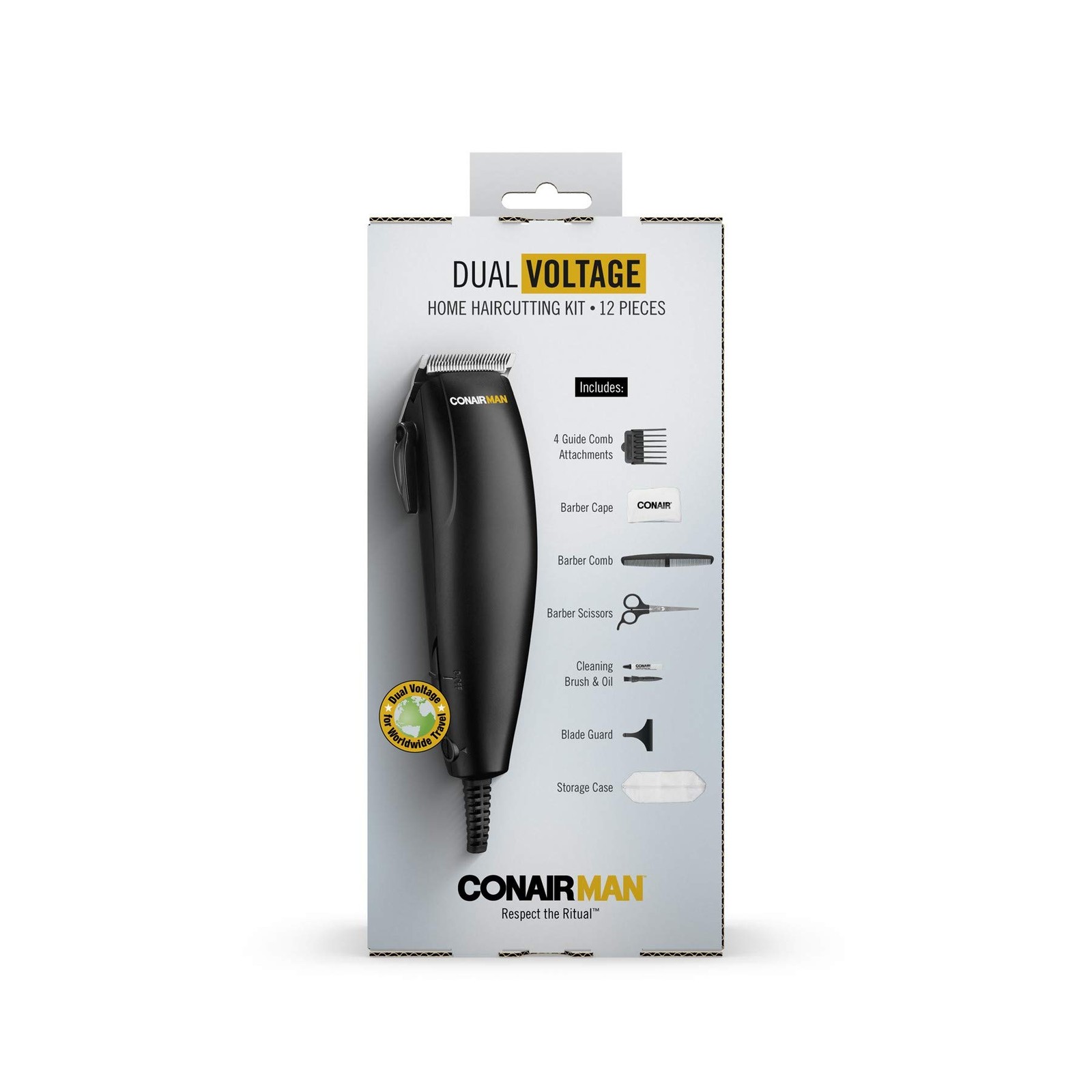 Conair HC102RGB universal dual-voltage 12 piece simple haircut kit, 10.40 Oun…