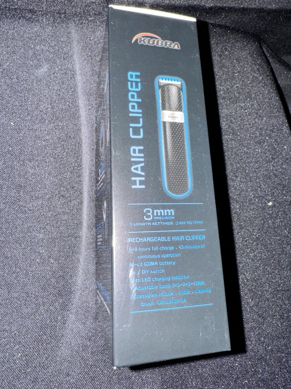 Free Shipping – KUBRA KB-1057 Rechargeable Hair Clipper, Black, 3-11mm Guards