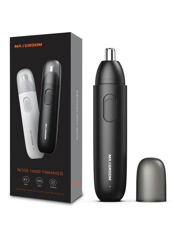 MAXGROOM Nose Hair Trimmer Rechargeable 360° Dual-Blade Eyebrow Ear Trimmer Men