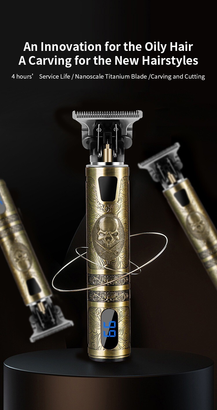 Men Portable Electric Hair Trimmer Cordless Clippers Beard Shaver Cutting LED