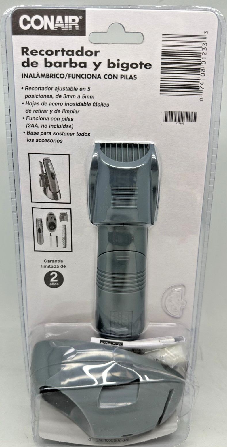 Conair Beard & Mustache Trimmer Model GMT 100 CS Coedless/ Battery Operated