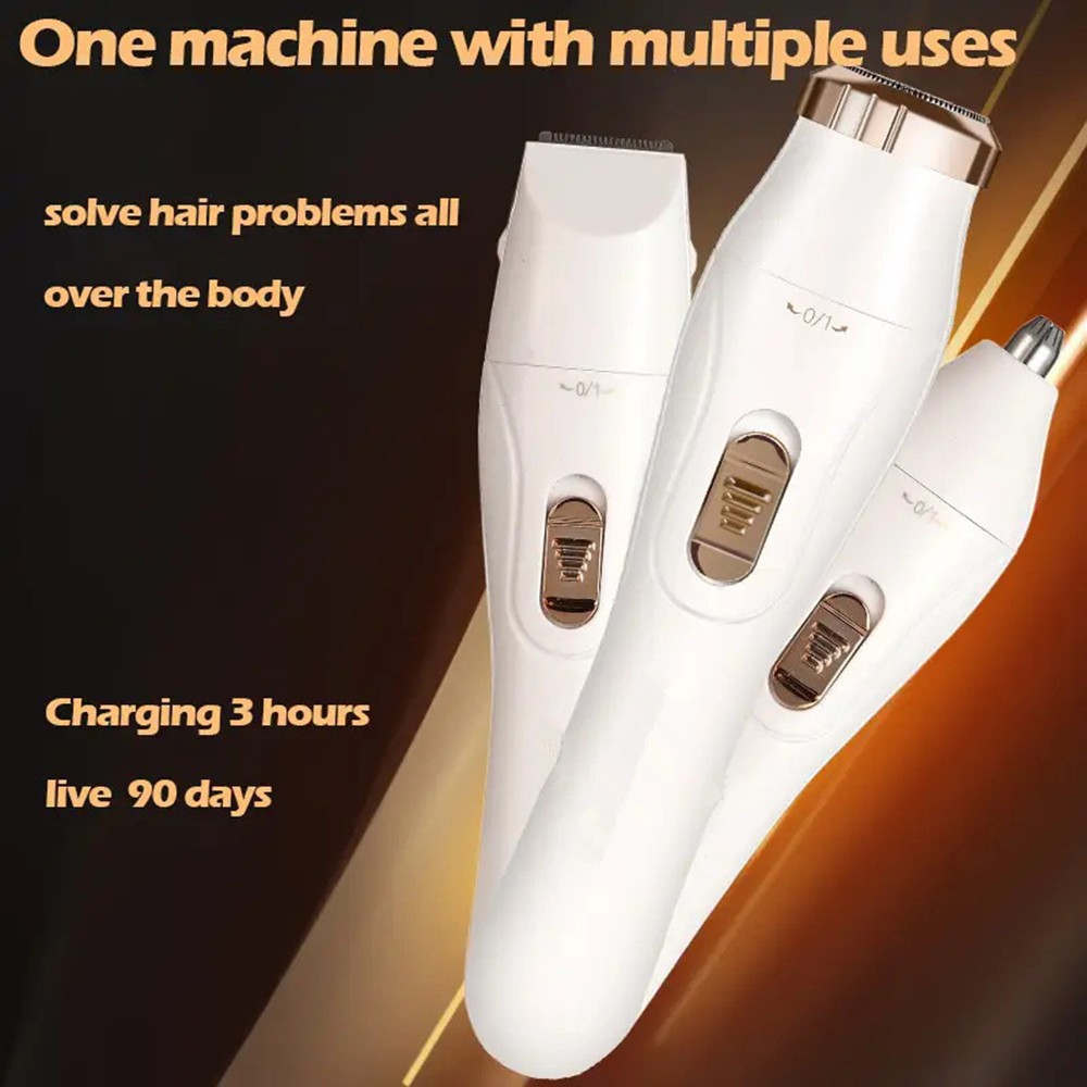 3 in 1 Rechargeable Eyebrow Ear Nose Beard Trimmer Set Hair Clipper Shaver USB