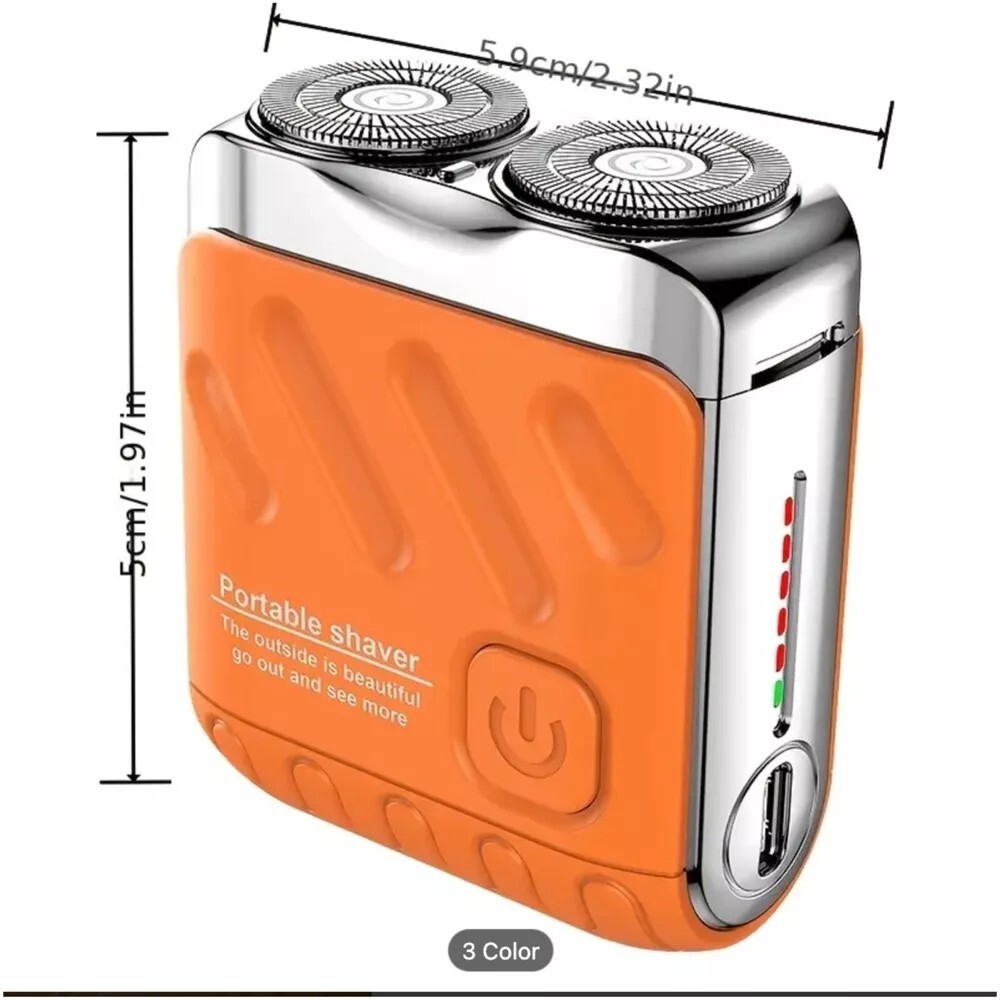 Men Mini Rotating Double Head Travel Shaver USB-C Charging Portable Shaver-R18