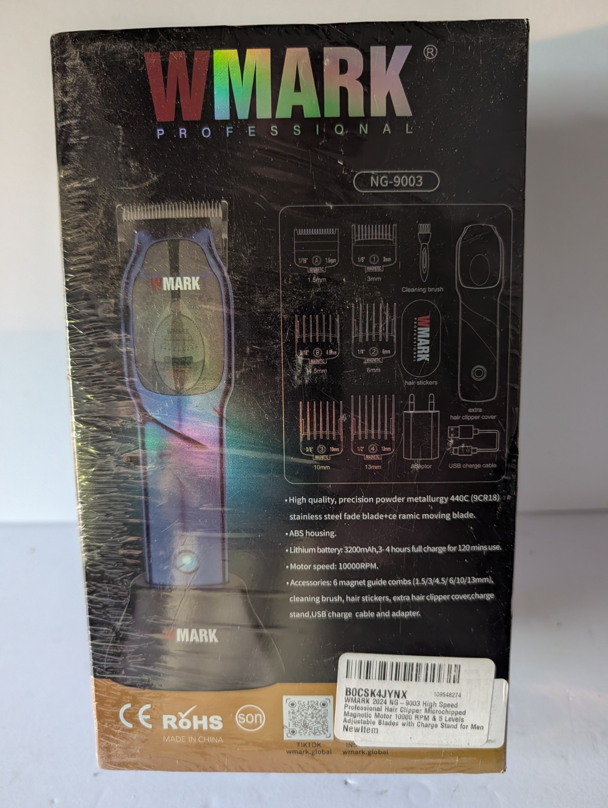 WMARK NG-9003 Professional Hair Clipper – High-Speed 10,000 RPM – Magnetic Motor