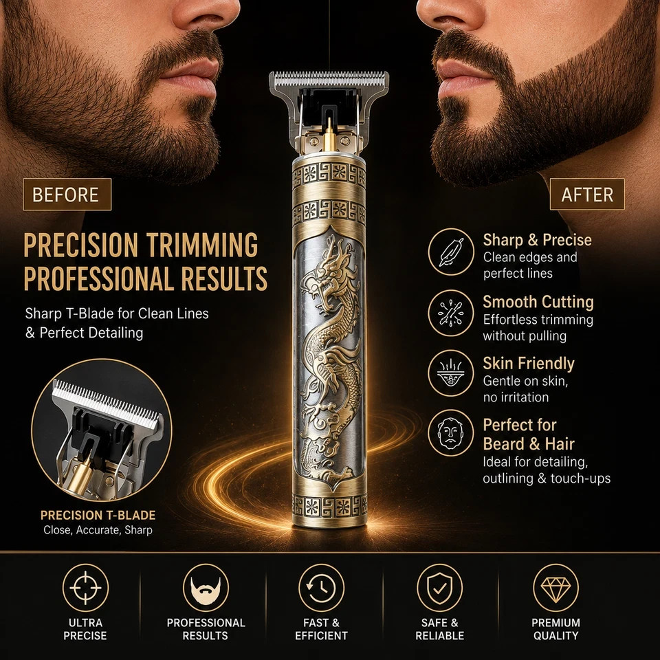 Vintage T9 Barbeador Dragon Beard Hair Trimmer Cutter Machine for Men