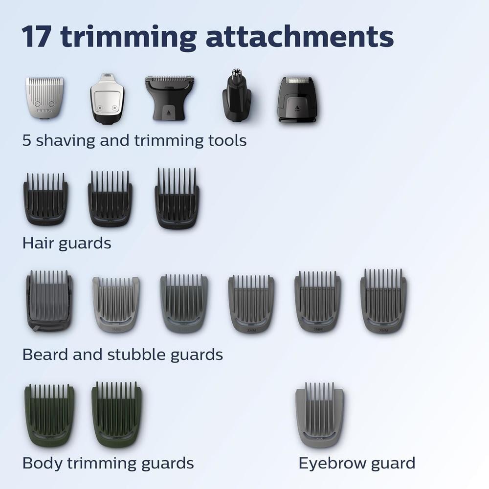 Philips Norelco MG9730/40 Multi Groomer 9000 17-in-1 Trimmer Beard Hair Body Kit