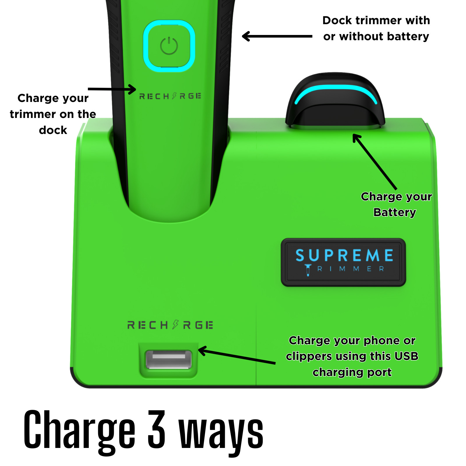 Supreme Trimmer RECHARGE Trimmer ST777 | 7500 RPM, Zero Gappable Trimmer | Acid