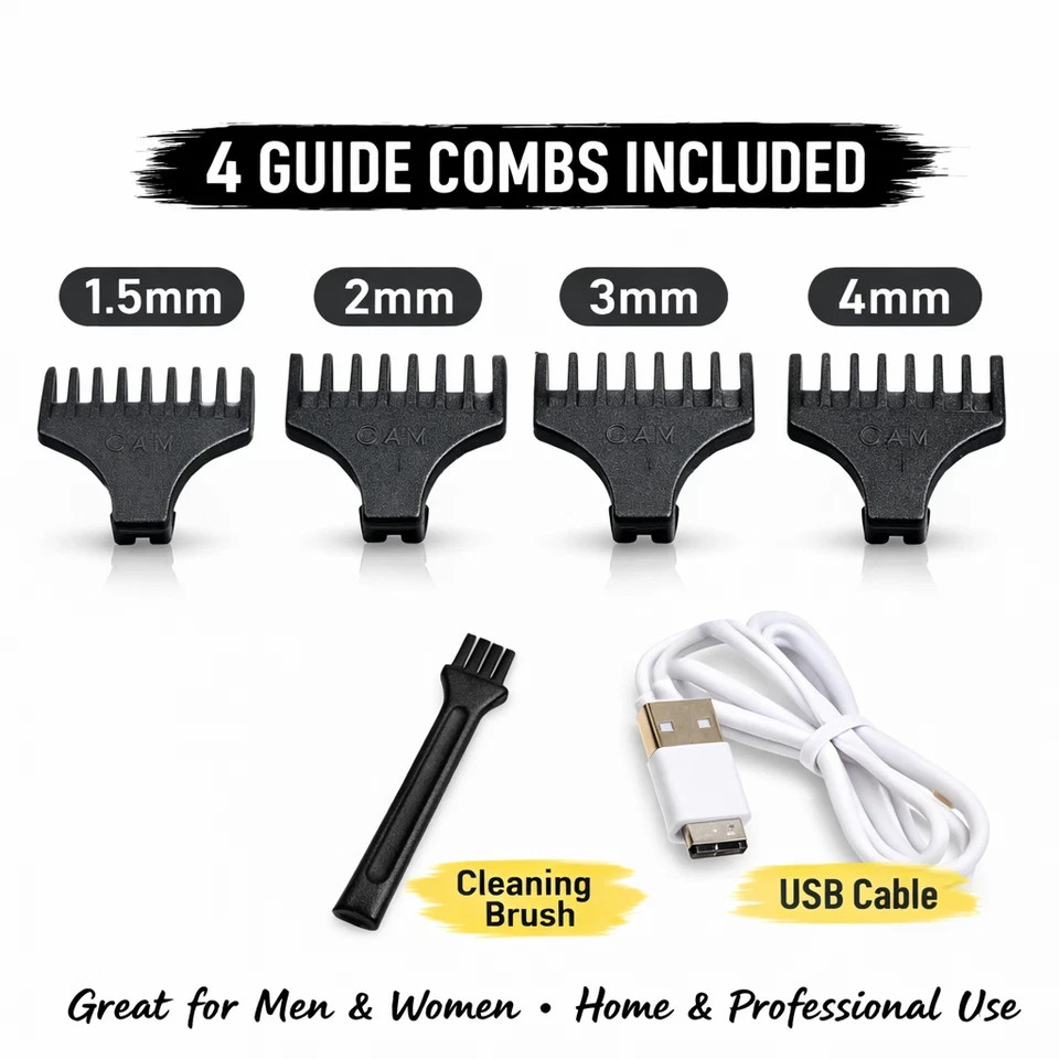 Vintage T9 Black Gold Beard & Hair Trimmer Cutter for Men – Professional