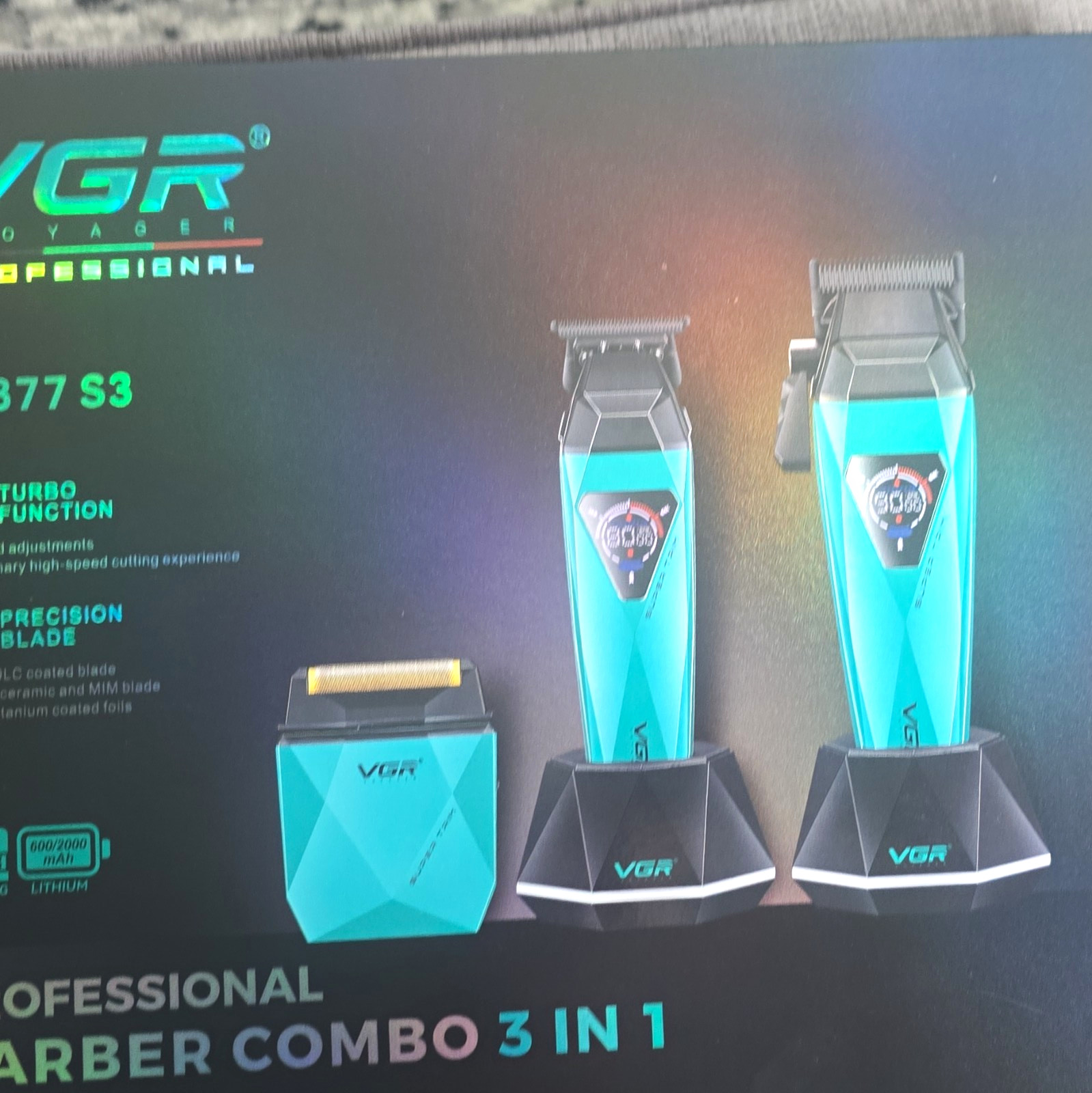 VGR V-877 S3 3-in-1 Cordless Haircutting Kit, 3 Heads, USB Charging