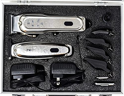 Cordless Hair Clipper + Trimmer All Metal Silver Professional by XPERSIS PRO