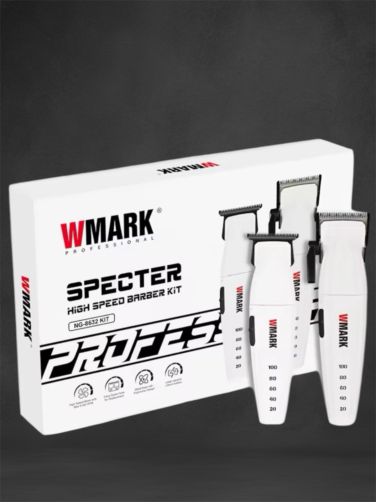 WMARK NG-8632 Kit Professional Cordless Clipper & Trimmer Set 9000 RPM