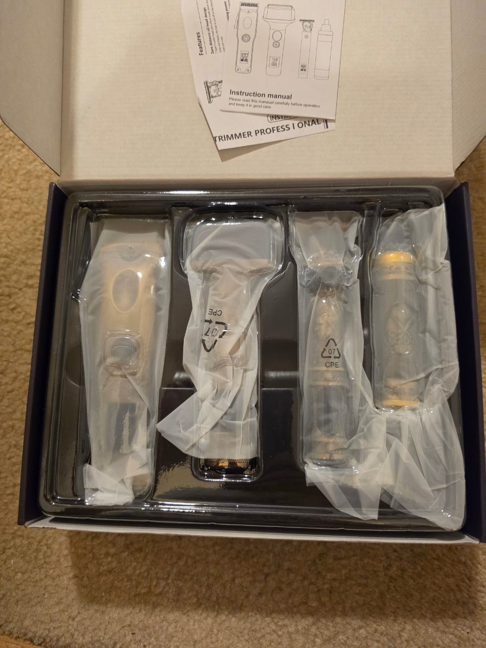 4-In-1 Men’s Hair Clipper, Beard Trimmer, Shaver & Nose Trimmer Kit