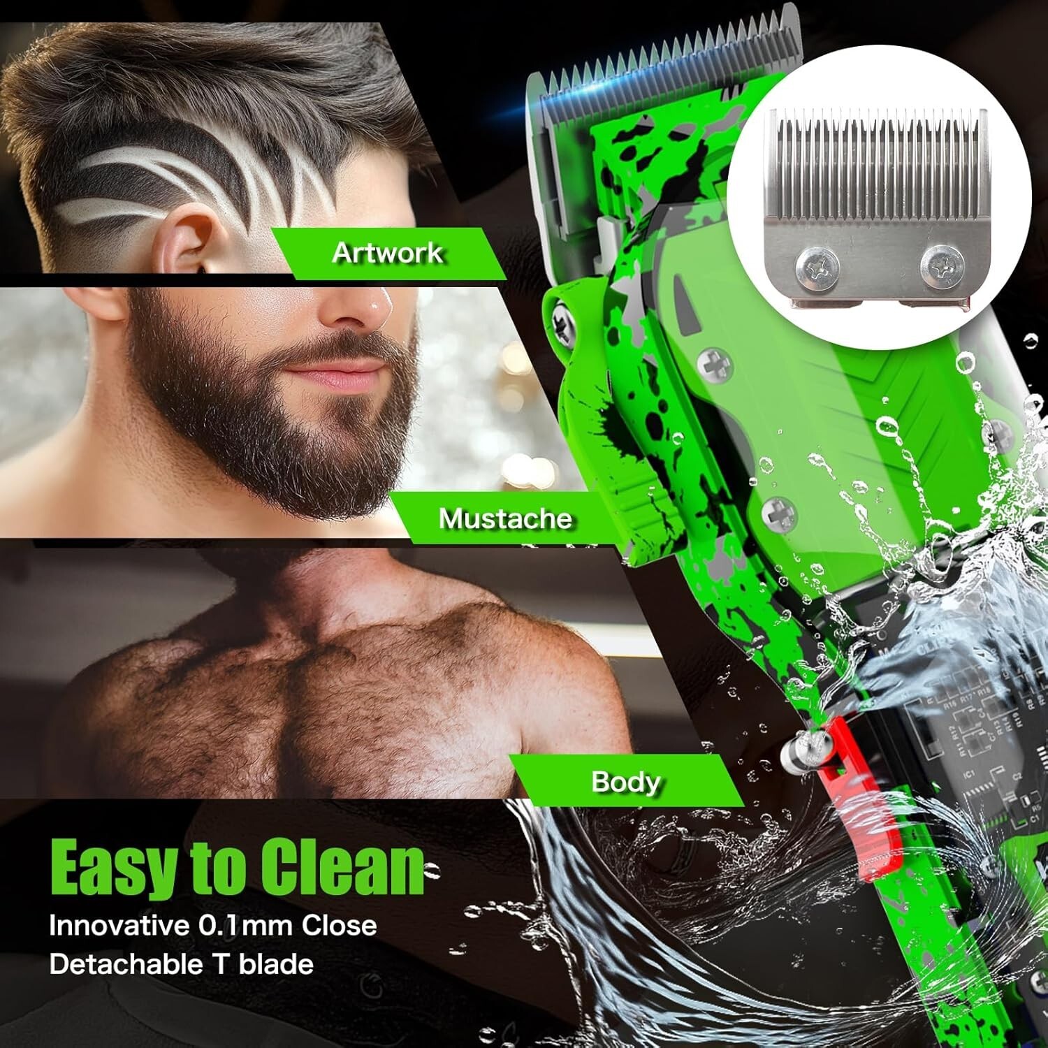 Professional Hair Clippers for Men, Cordless Barber Clippers for Hair Cutting…