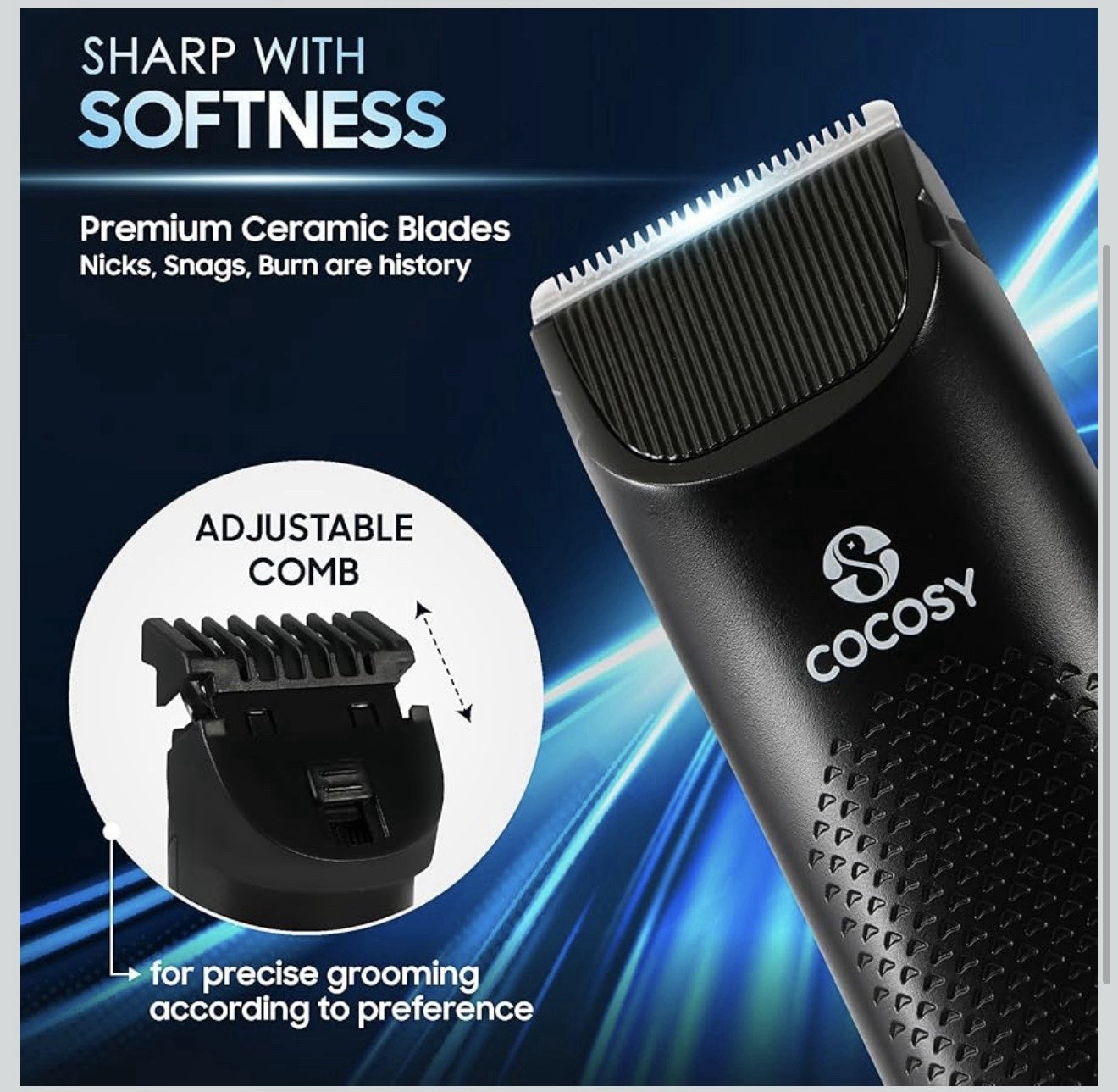 Body Hair Trimmer for Men – Ball Trimmer, Ceramic Blade, Waterproof Electric