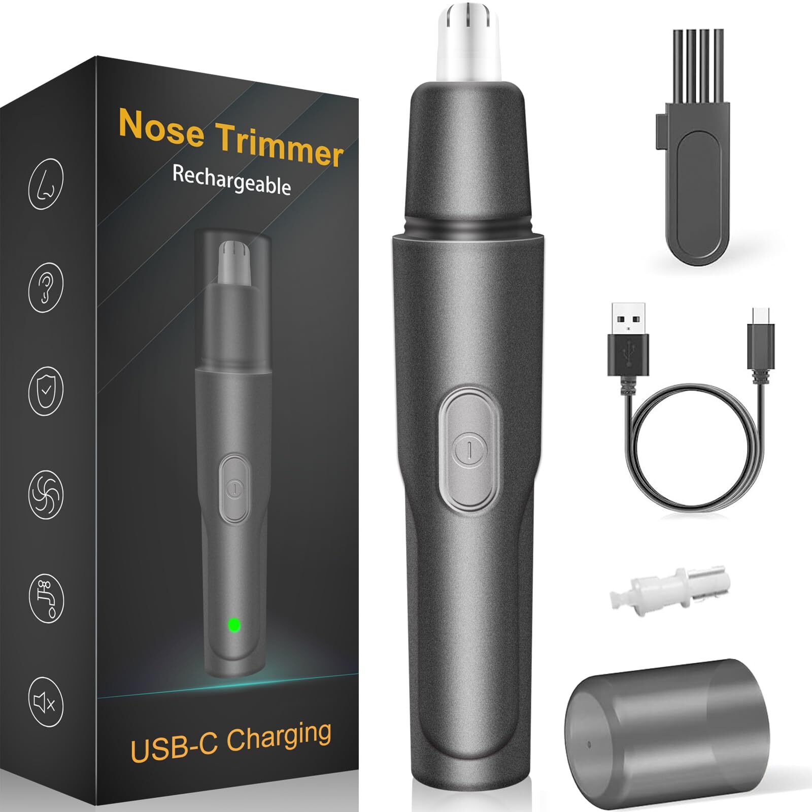 Nose Hair Trimmer, USB Rechargeable, Professional Painless Ear Hair Trimmer