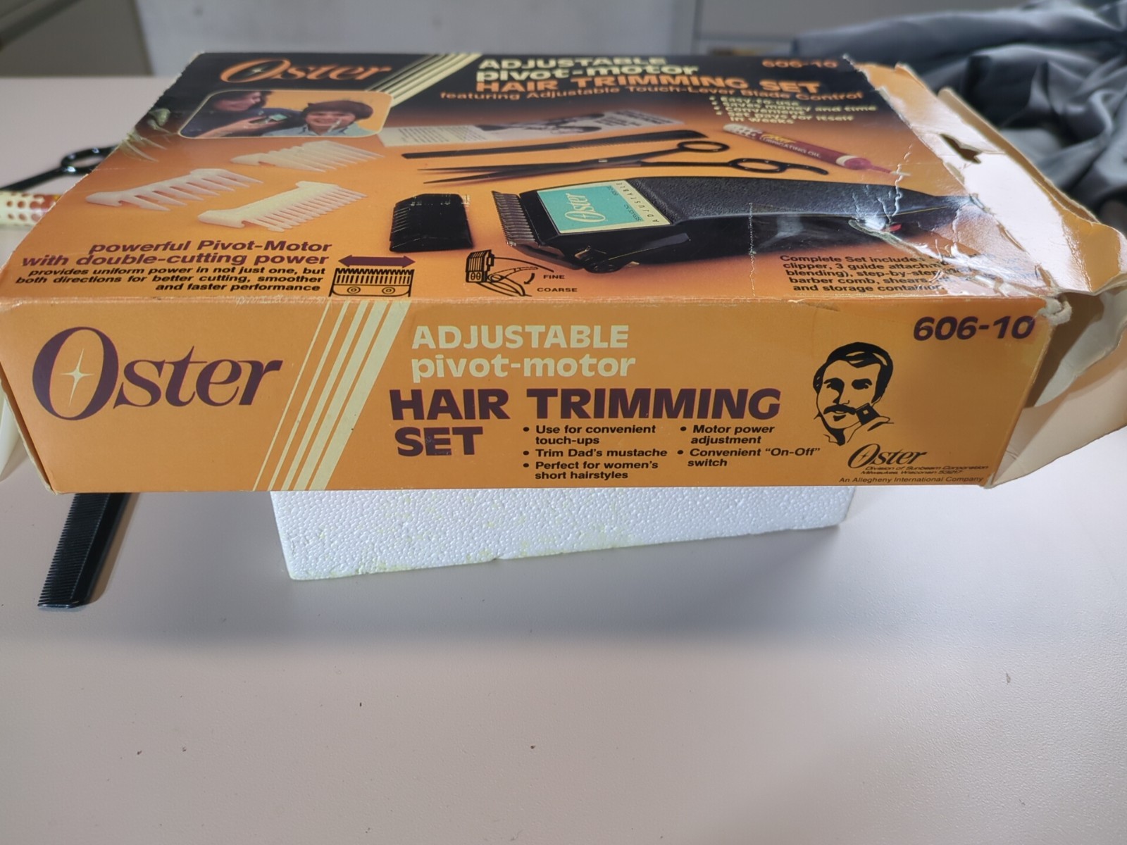 Vintage OSTER Pivot Motor Adjustable Hair Trimming Set Model 606-10 & Box
