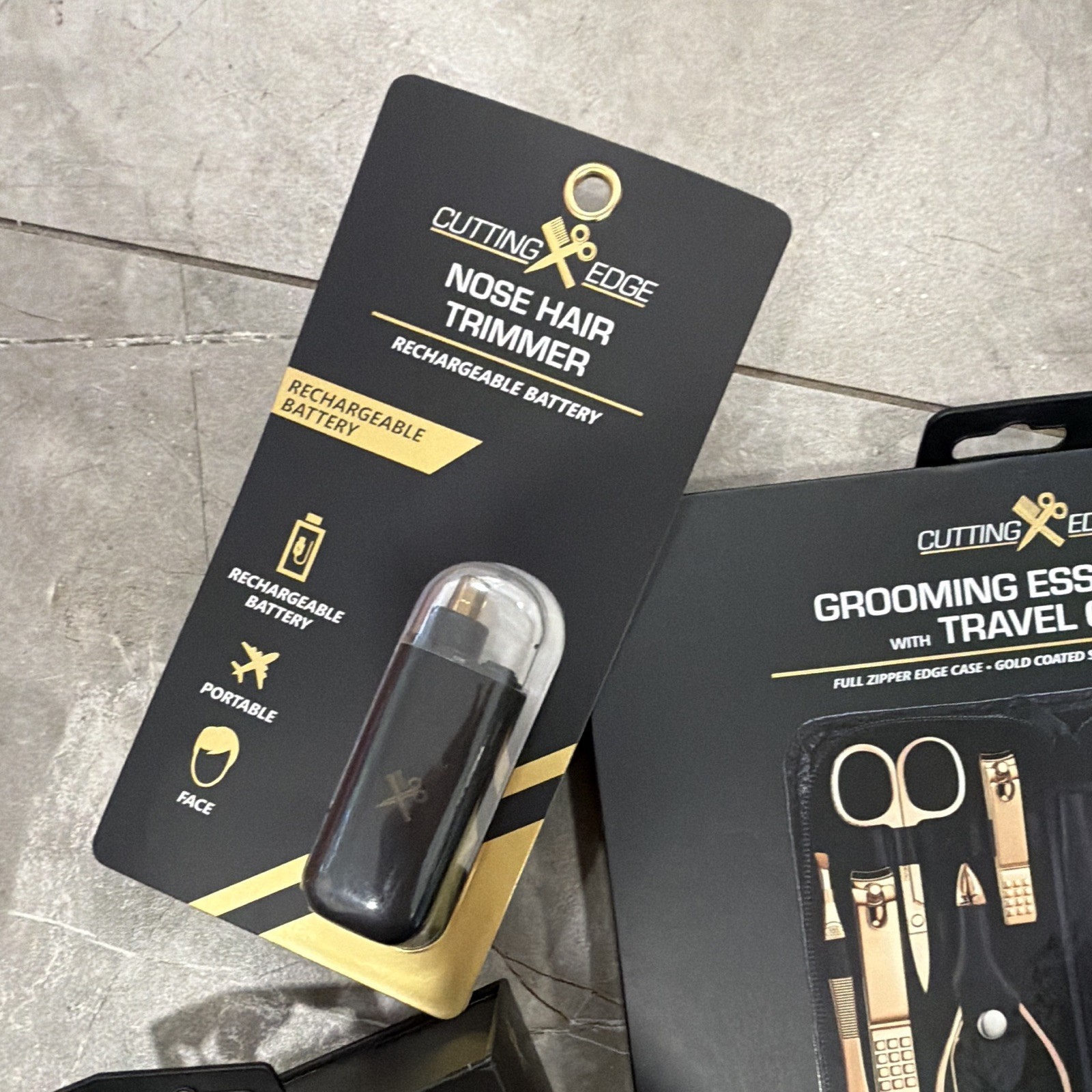 Cutting Edge LCD Full Body Trimmer & Nose Trimmer Set, Waterproof, Black/Gold