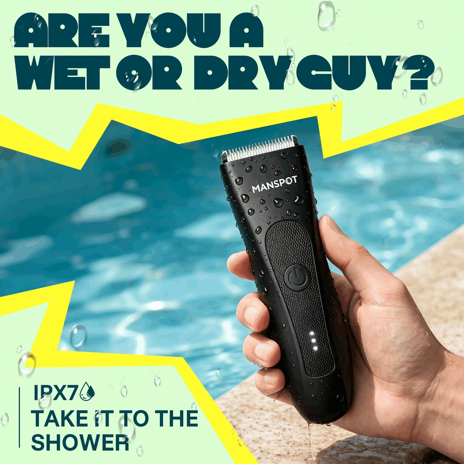 MANSPOT Manscape Groin & Body Hair Trimmer for Men, Electric Pubic Shaver