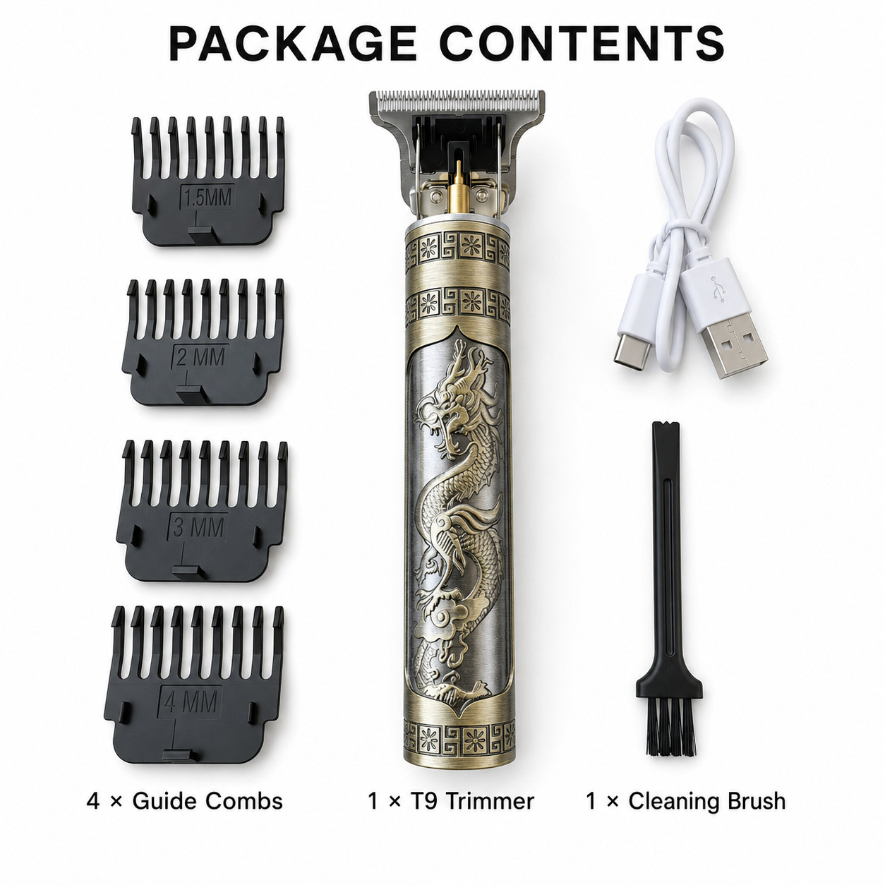Vintage T9 Barbeador Dragon Beard Hair Trimmer Cutter Machine for Men