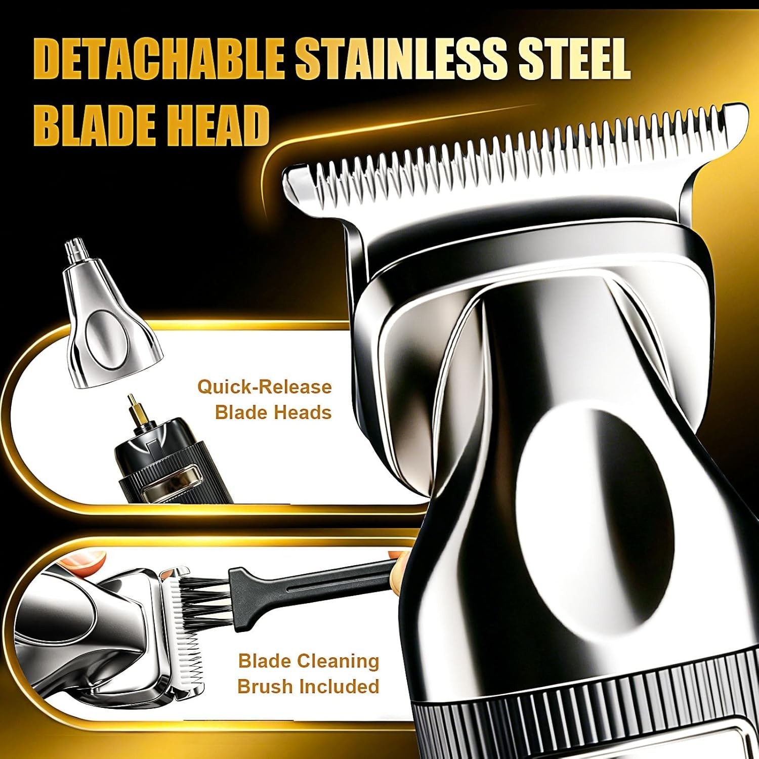 Full Beard Trimmer Set 6 in 1 Rechargable Grooming Kit Electric Beard Trimmer