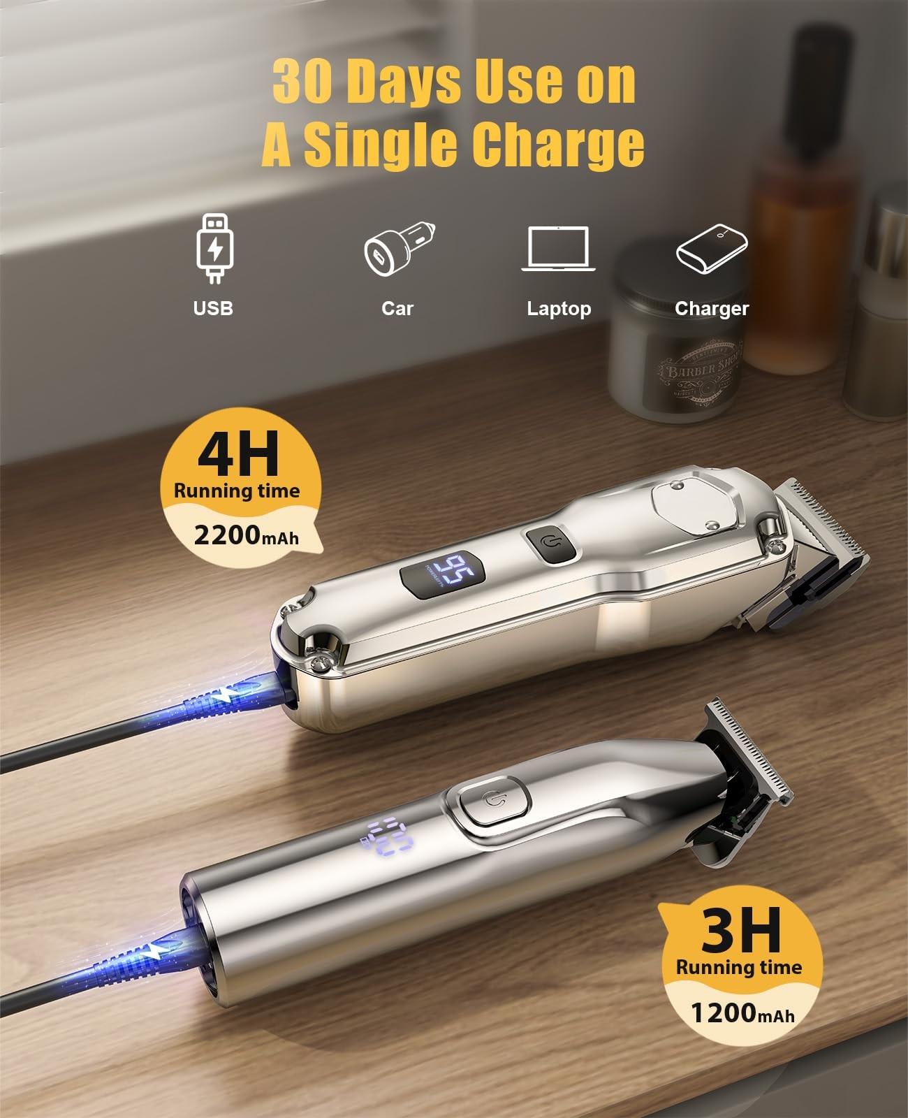 Clippers and Trimmers Set Hair Clippers for Men CordlessMens Clippers and Gro…