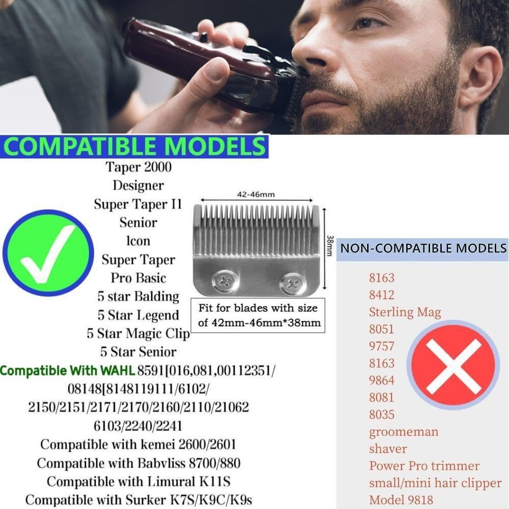 Professional Hair Clipper Combs Guides Set 1/16 To 1 Size Range Black 8 Pieces