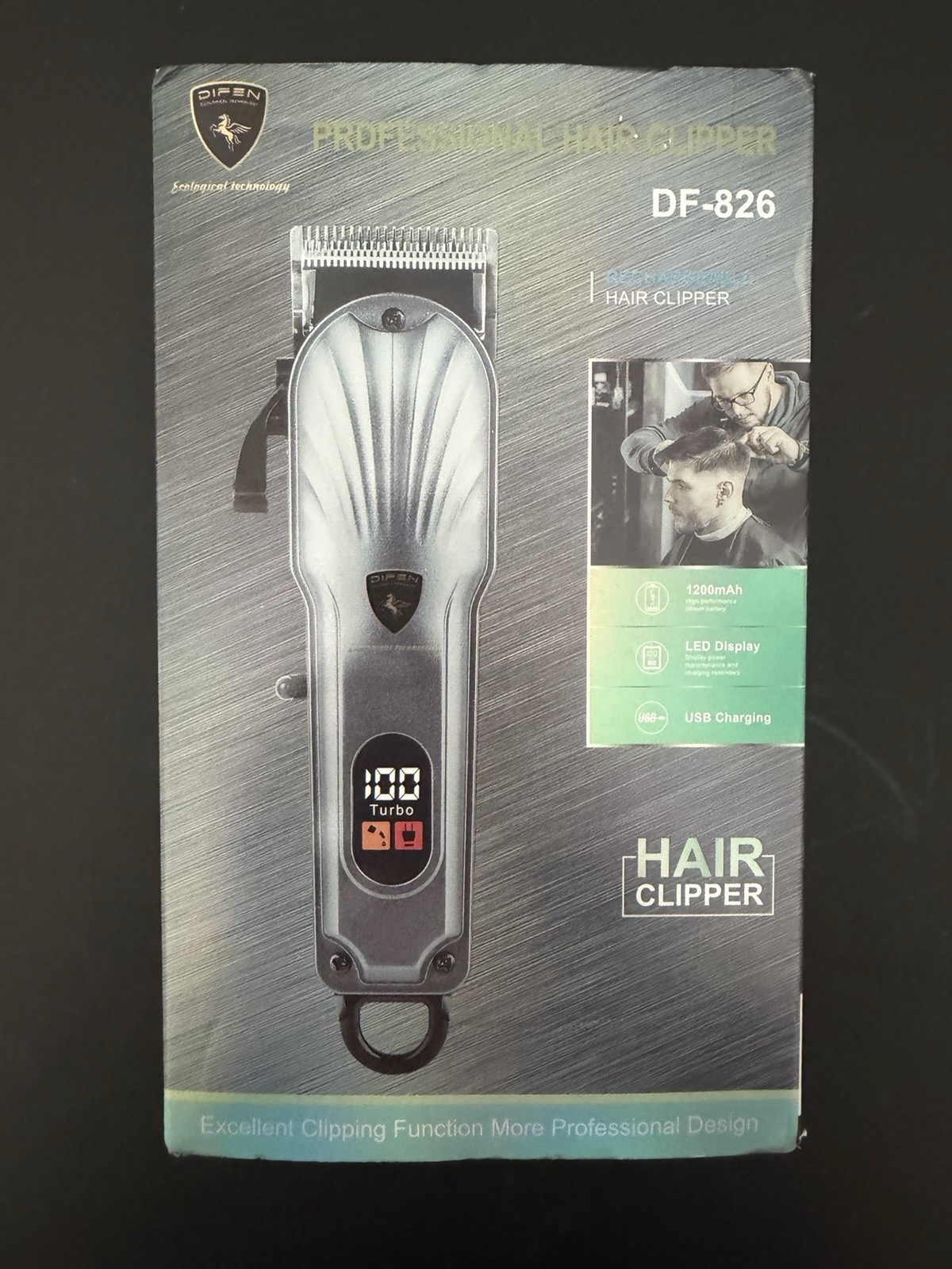 Difen Professional Hair Clipper DF-826 – LED Display – Red