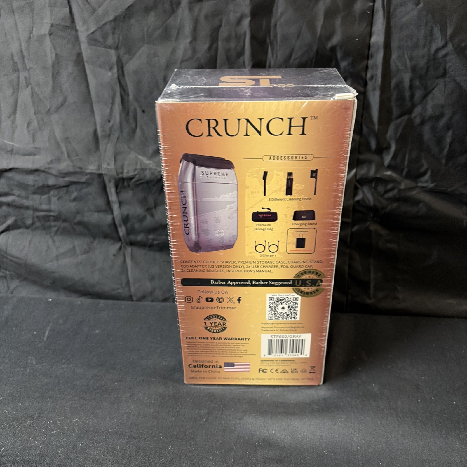 Supreme Crunch Trimmer Foil Head Unisex 1 Head Black Gold Face Hair Professional