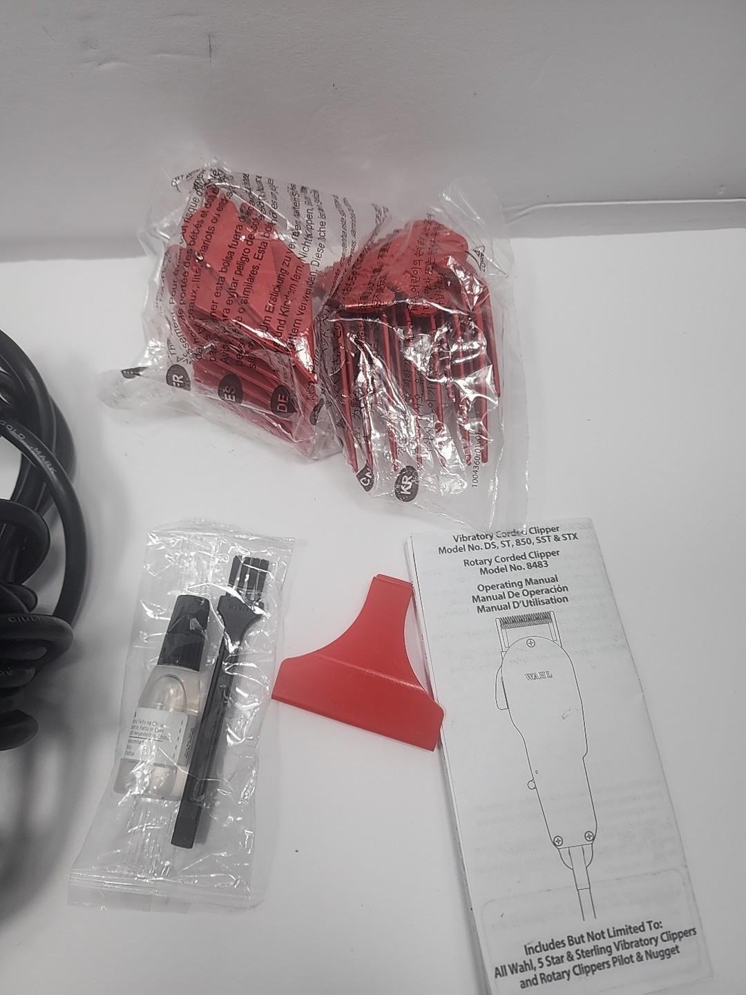 Red WAHL Model ST Professional Designer Electric Corded Clippers & Guard