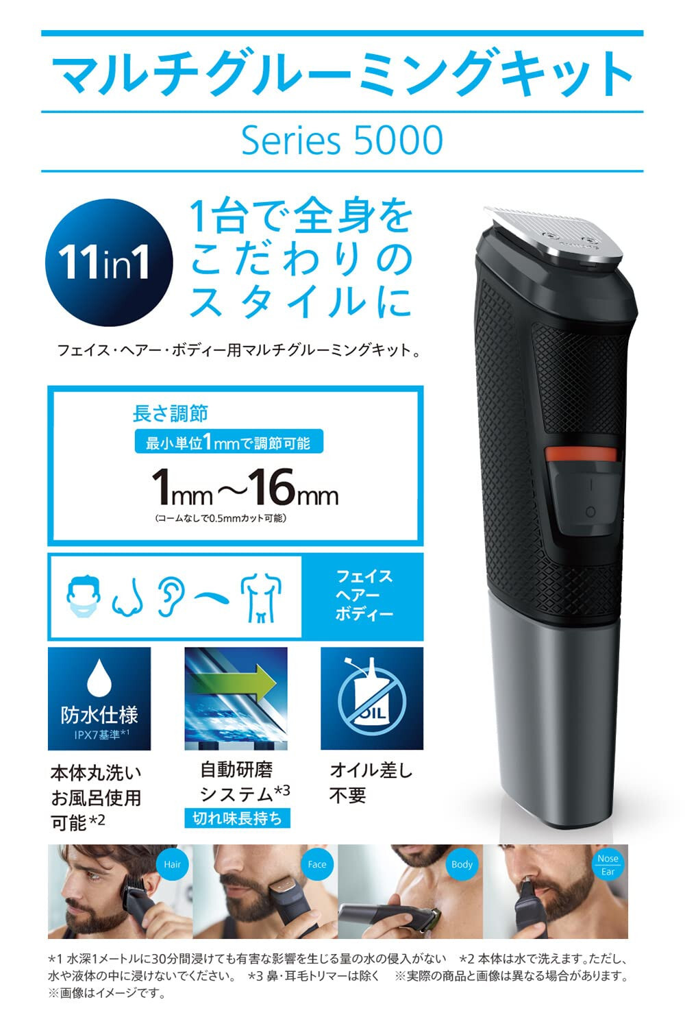 Philips MG5730/15 Multi-Grooming Kit, 5000 Series- Black
