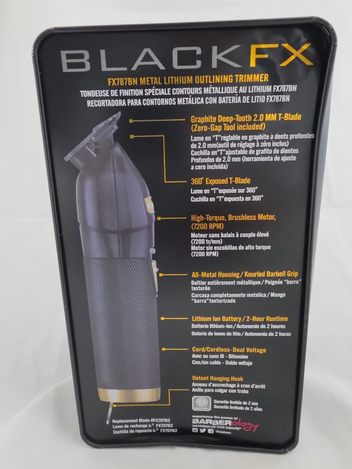 FX787BN BaByliss PRO Black Gold Metal T-Blade Cordless Hair Trimmer