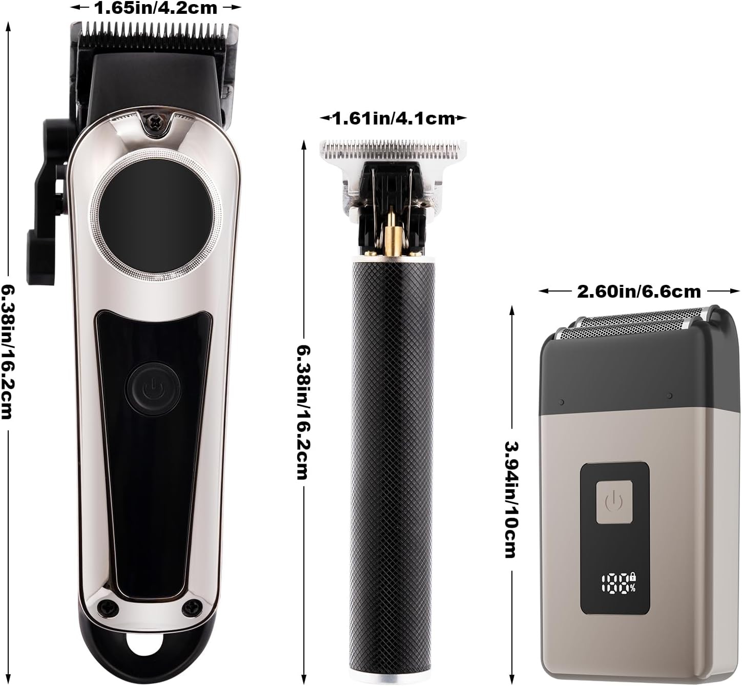 Dabetechts 3-in-1 Hair Clipper Set for Men, LED Display, Cordless