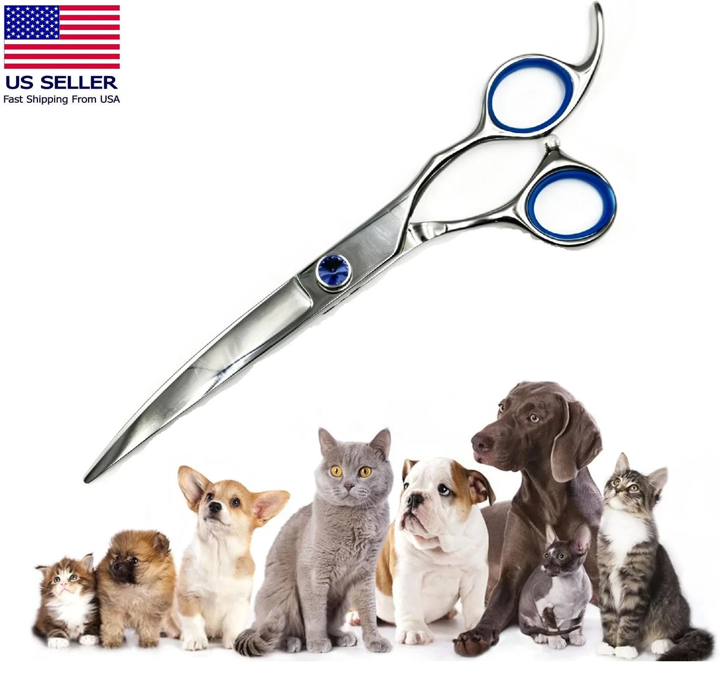 professional hair clipper set, Silver blue screw hair clipper sharp hair clipper