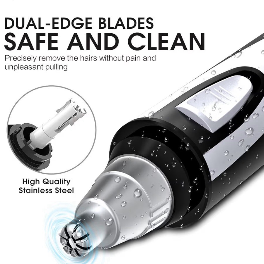 Zorami Waterproof Cordless Nose Ear Hair Trimmer Washable Removable Cutter Head