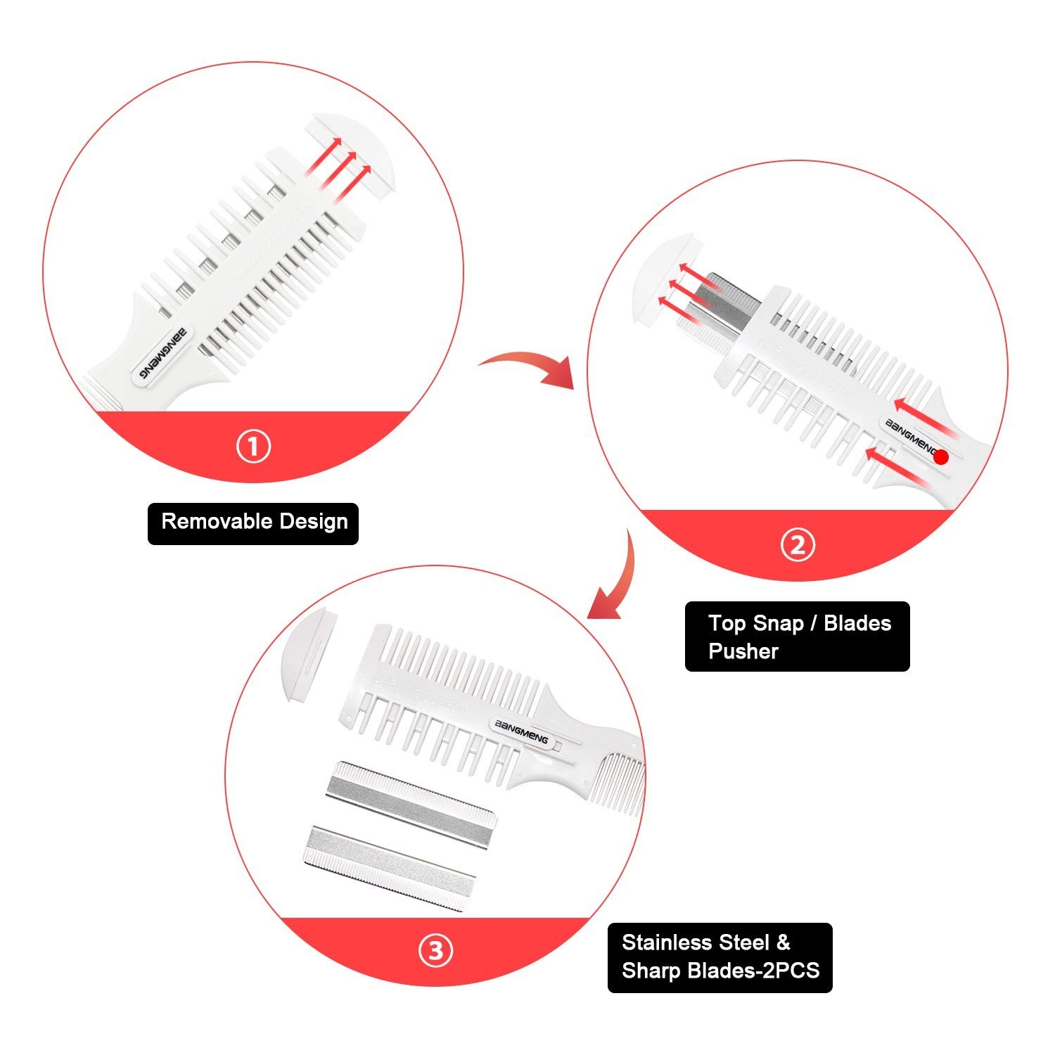 Hair Cutter Comb, Shaper Razor Comb, Split Ends Trimmer Styler, Double Edge R…