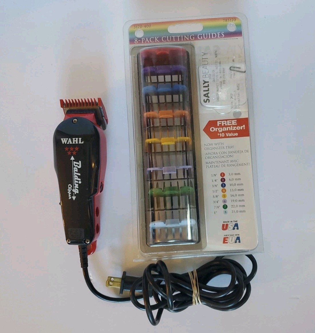 Wahl Professional 5 Star Balding Clipper Red Black 8110 And 8 Pack Cutting Guide