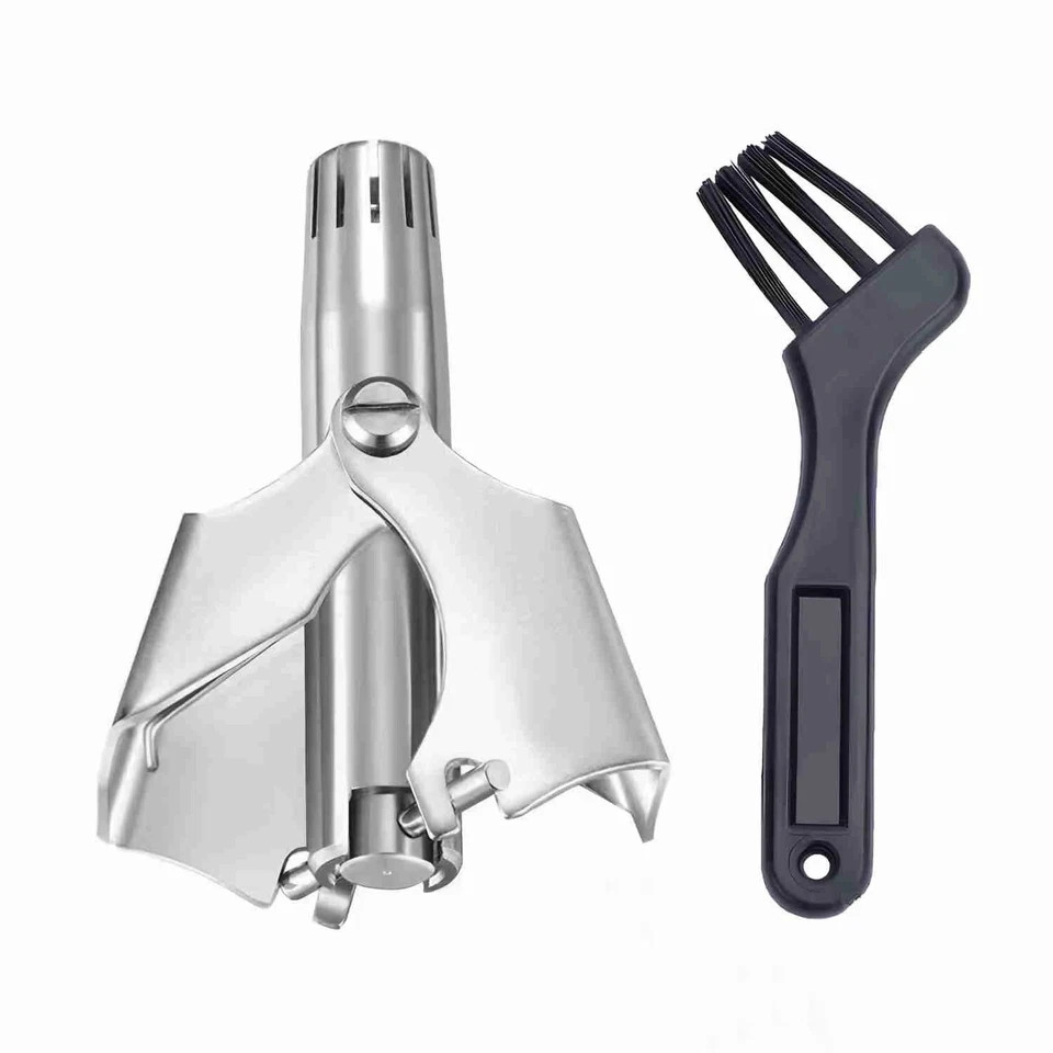 Stainless Steel Nose Hair Trimmer – Manual, Washable & Travel-Friendly for Men